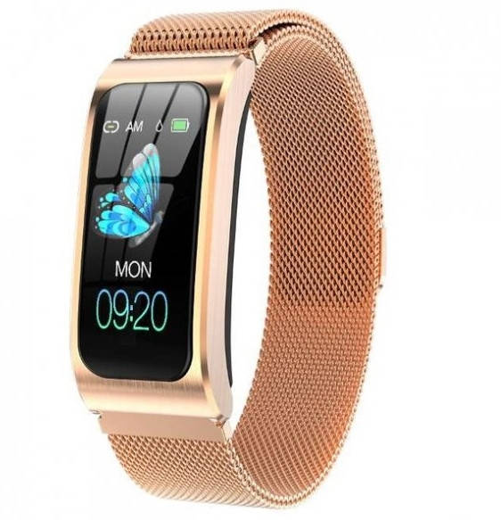 

Женский стильный фитнес-браслет Smart MioBand PRO наручные умные часы золотистые