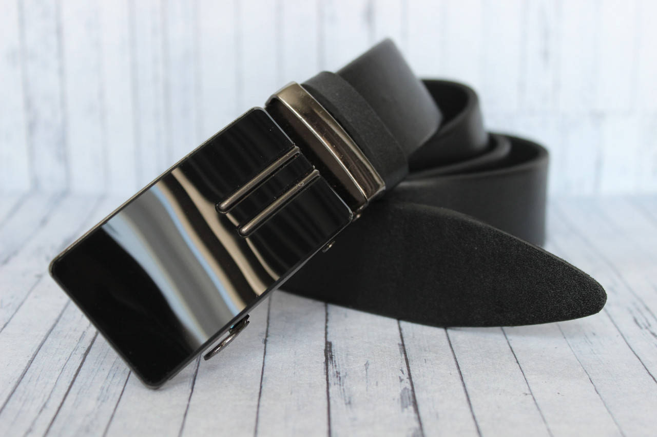 

Чоловічий шкірний ремінь автомат, Черный