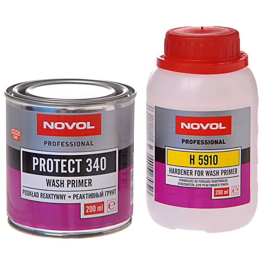 

Реактивный грунт Novol PROTECT 340 Wash Primer 1+1 0.2л с отвердителем 0.2л, Красный
