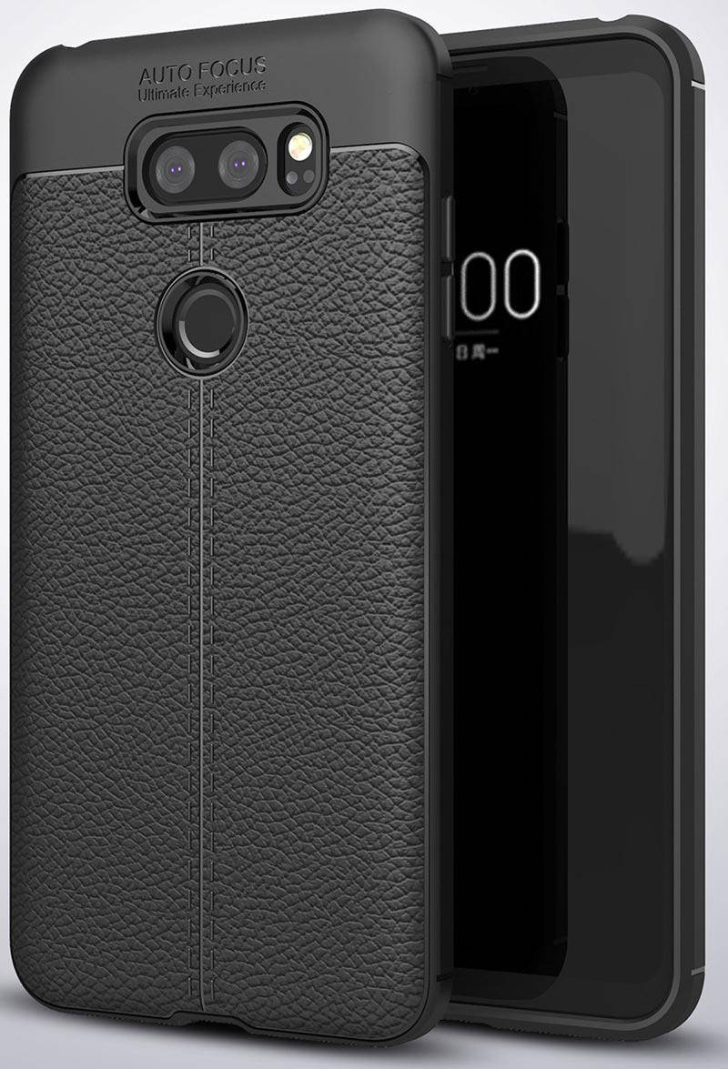 

Противоударный чехол для LG V30 Черный бампер под кожу