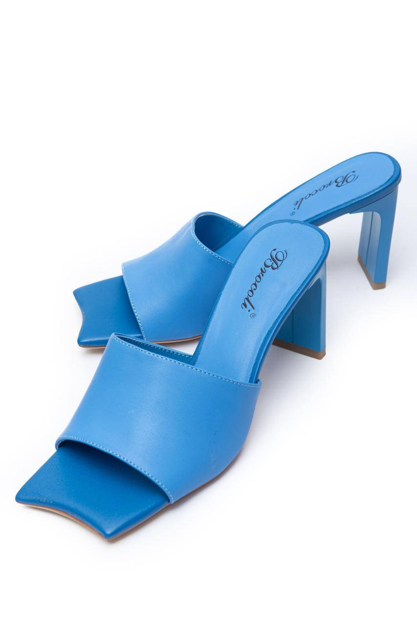 

Женские синие кожаные мюли Brocoly 35