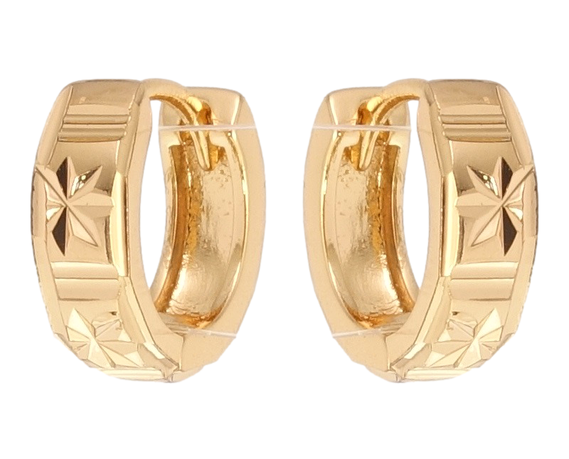 

Серьги Xuping Позолота 18K колечки "Орнамент насечками"