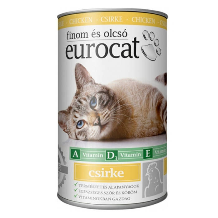 

Консерва для кошек EuroCat со вкусом курицы Упаковка 24 шт по 415 г