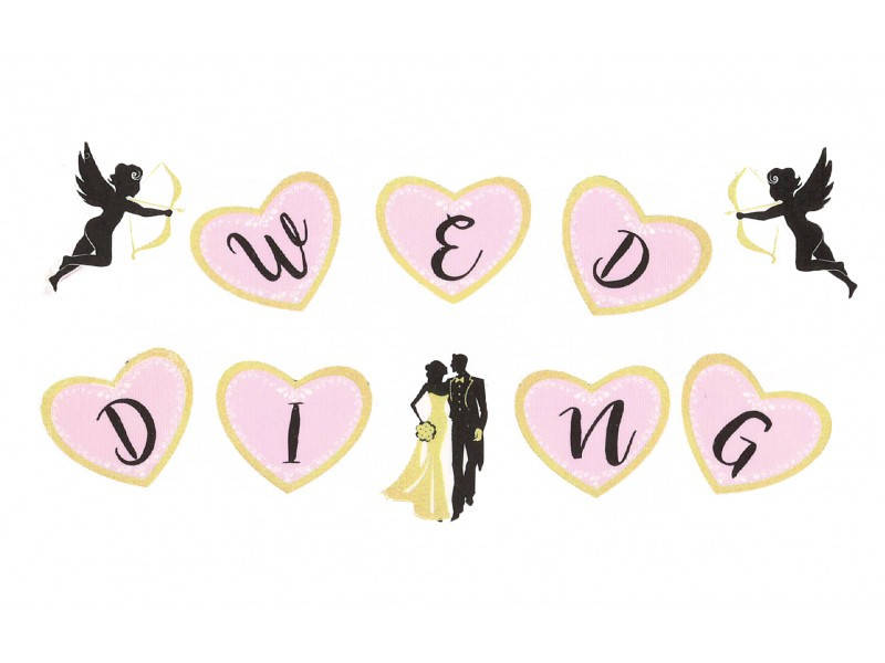 

Гірлянда прапорці "Wedding блёстки". Довжина 2.5м.