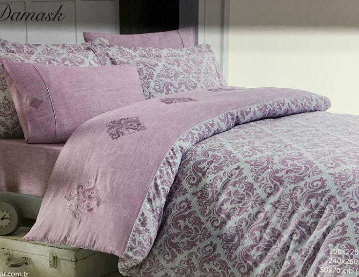 

Постельное белье Maison D'or сатин делюкс New Damask Dark rose евро Цвета: розовый