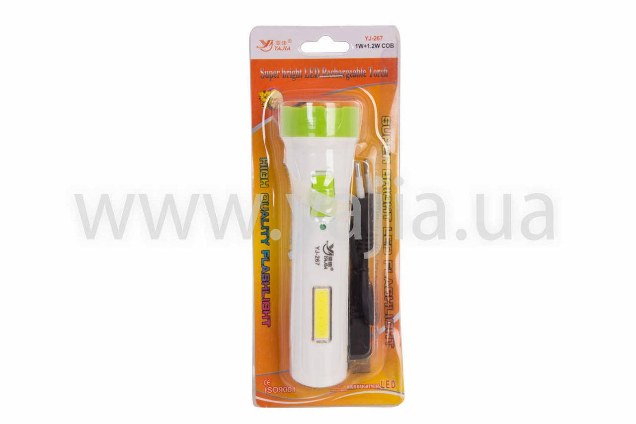 

Фонарь ручной Yajia YJ-267, 1W+COB Белый