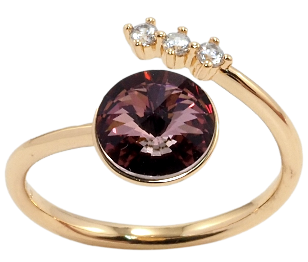 

Кольцо Xuping Позолота 18K с кр-ми Swarovski "Кристалл Burgundy с цирконием" р.18-19