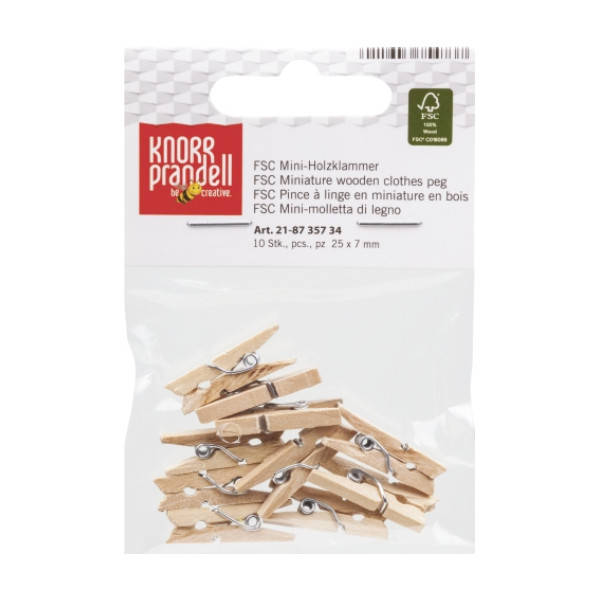 

Мини-прищепки Knorr Prandell набор 10шт дерево (4011643754737)