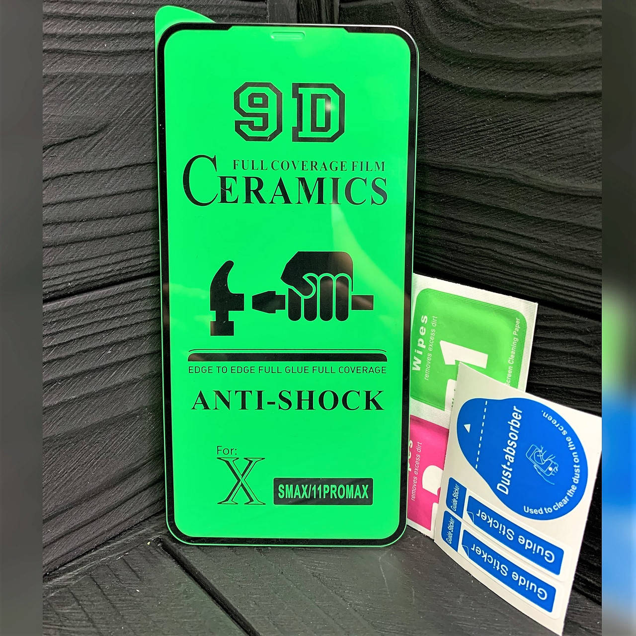 

Керамическое защитное стекло для iPhone XS Max Ceramic чёрное, Прозрачный