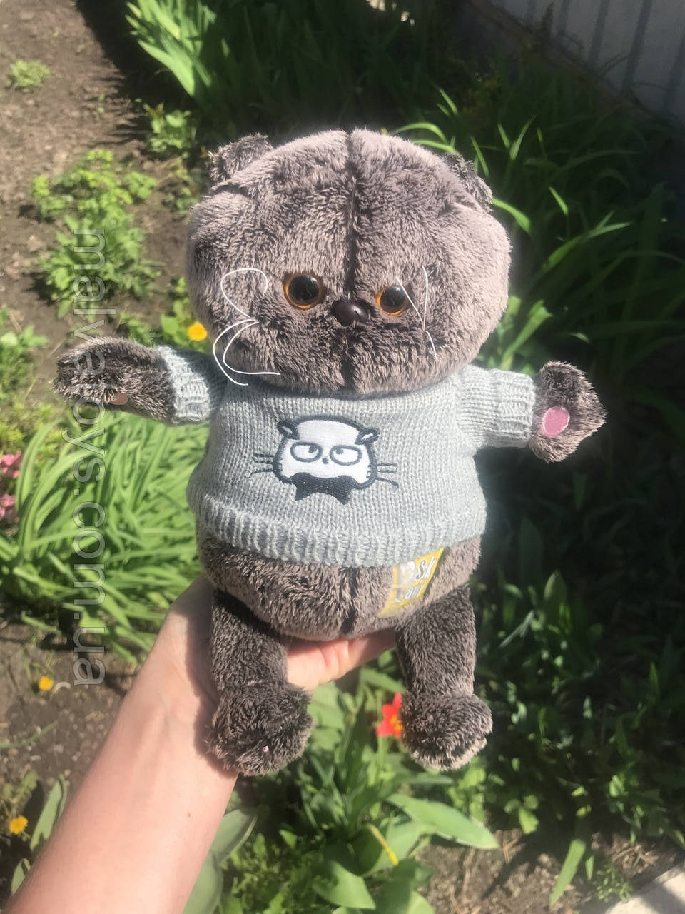 

Мягкая игрушка Кот Басик Baby в свитере, 22 см, Серый