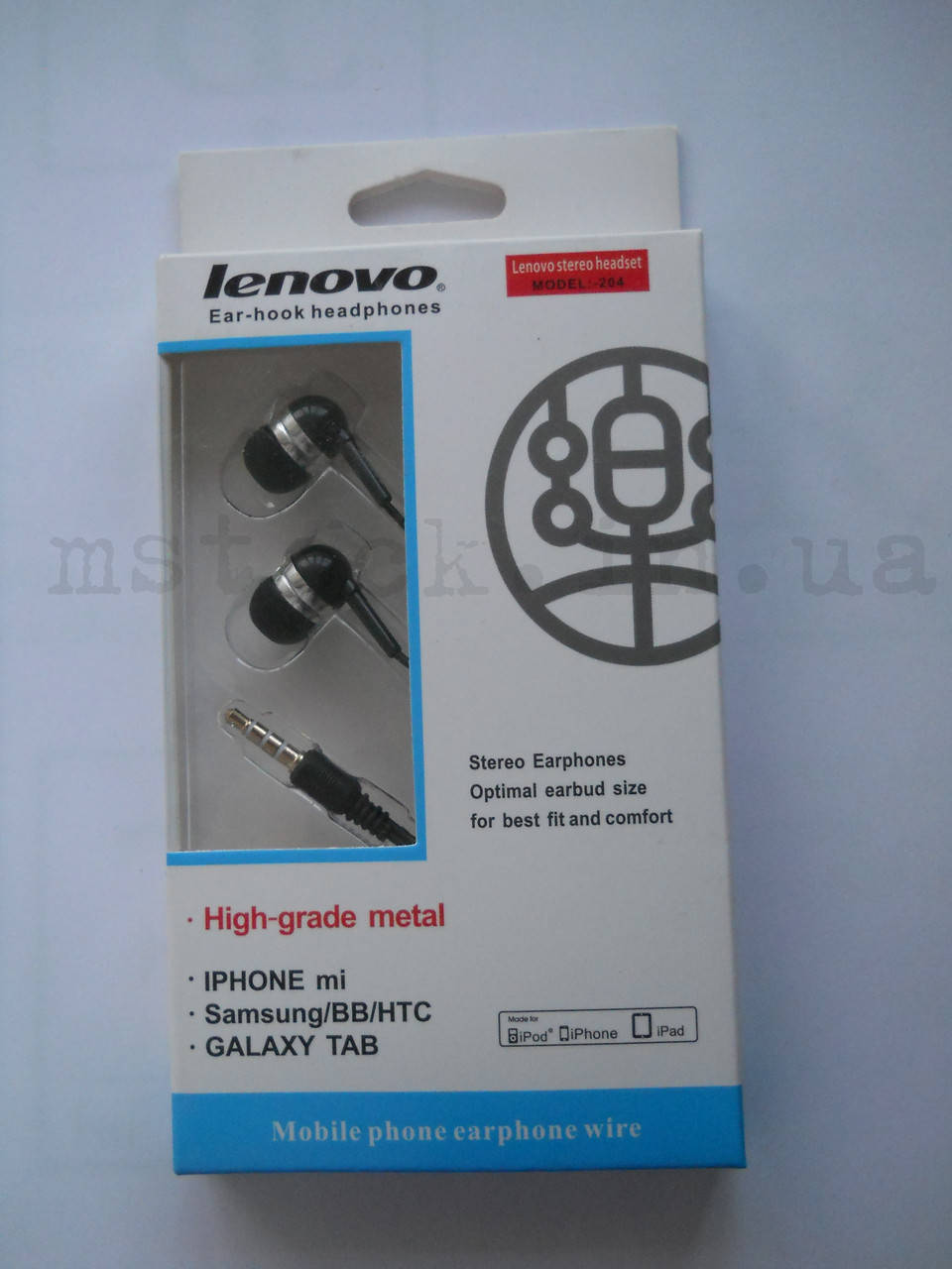 

Наушники с микрофоном Lenovo (204) Чёрные, Черный