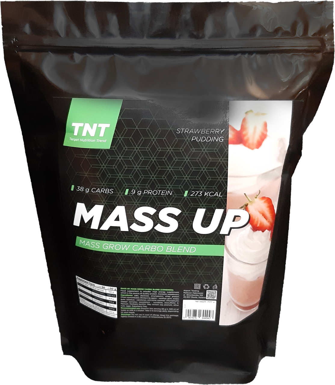 

Гейнер Mass UP ( 2,5 кг , Польша ) Клубничный пудинг