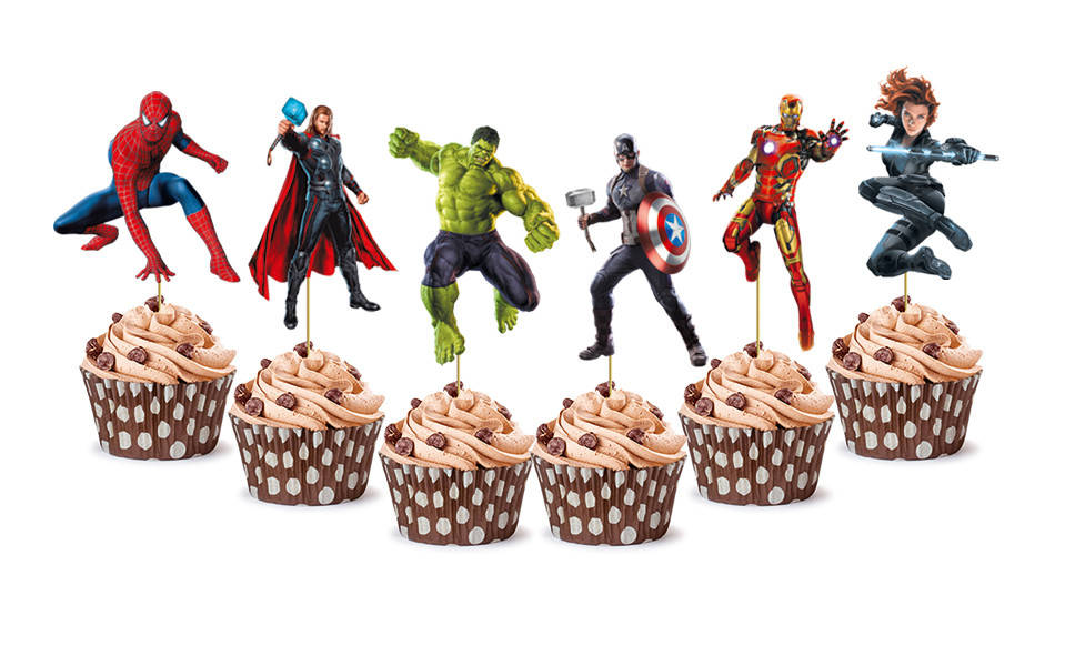 

Топперы для капкейков фигурные "Мстители", 6 шт