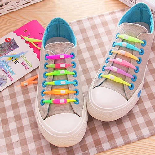 

6шт Силиконовые ленивые шнурки цветные