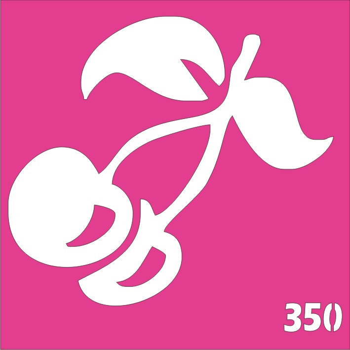 

Трафарет Вишенки для био-тату хной, блеск тату Boni Kasel № 350