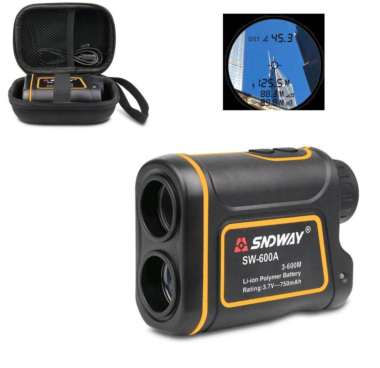 

ОПТИКА!! Дальномер SNDWAY SW-600A, функция спидометра + кейс