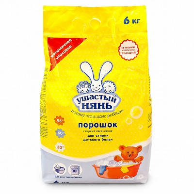 

Детский стиральный порошок Ушастый нянь 6кг