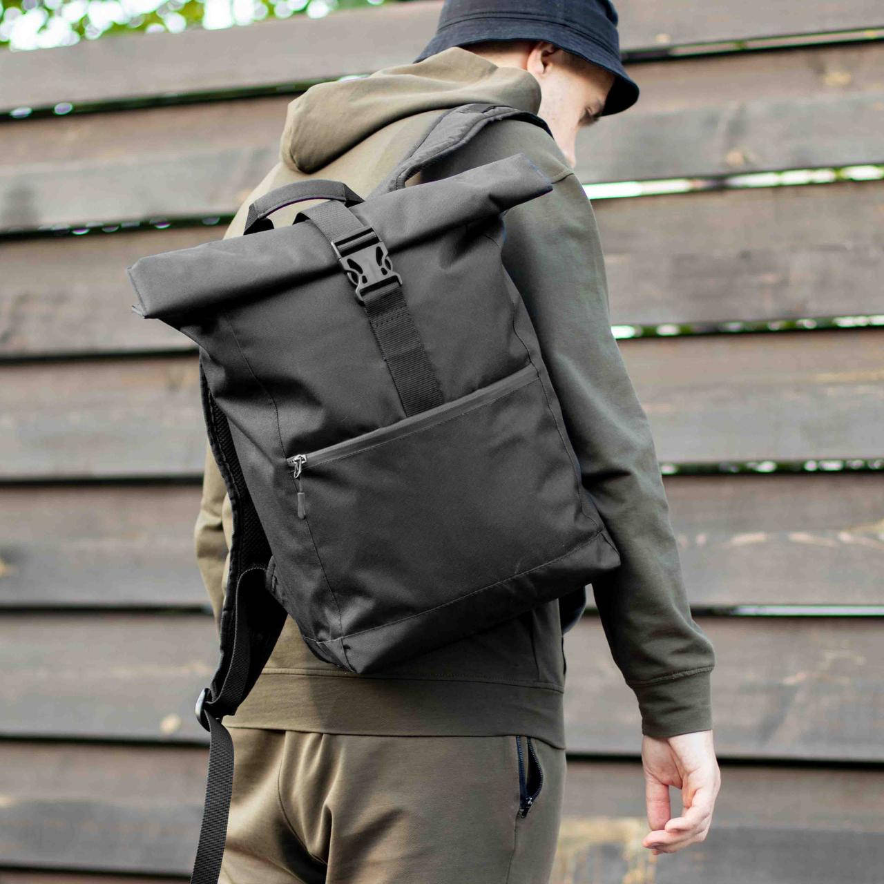 

Рюкзак RollTop мужской городской Proof - 2 черный роллтоп молодежный спортивный