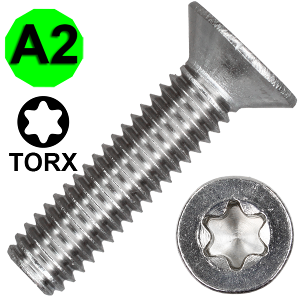 

Винт с потайной головкой ISO 14581 (~ DIN 965) TORX, нержавеющая сталь A2, М3 X 8