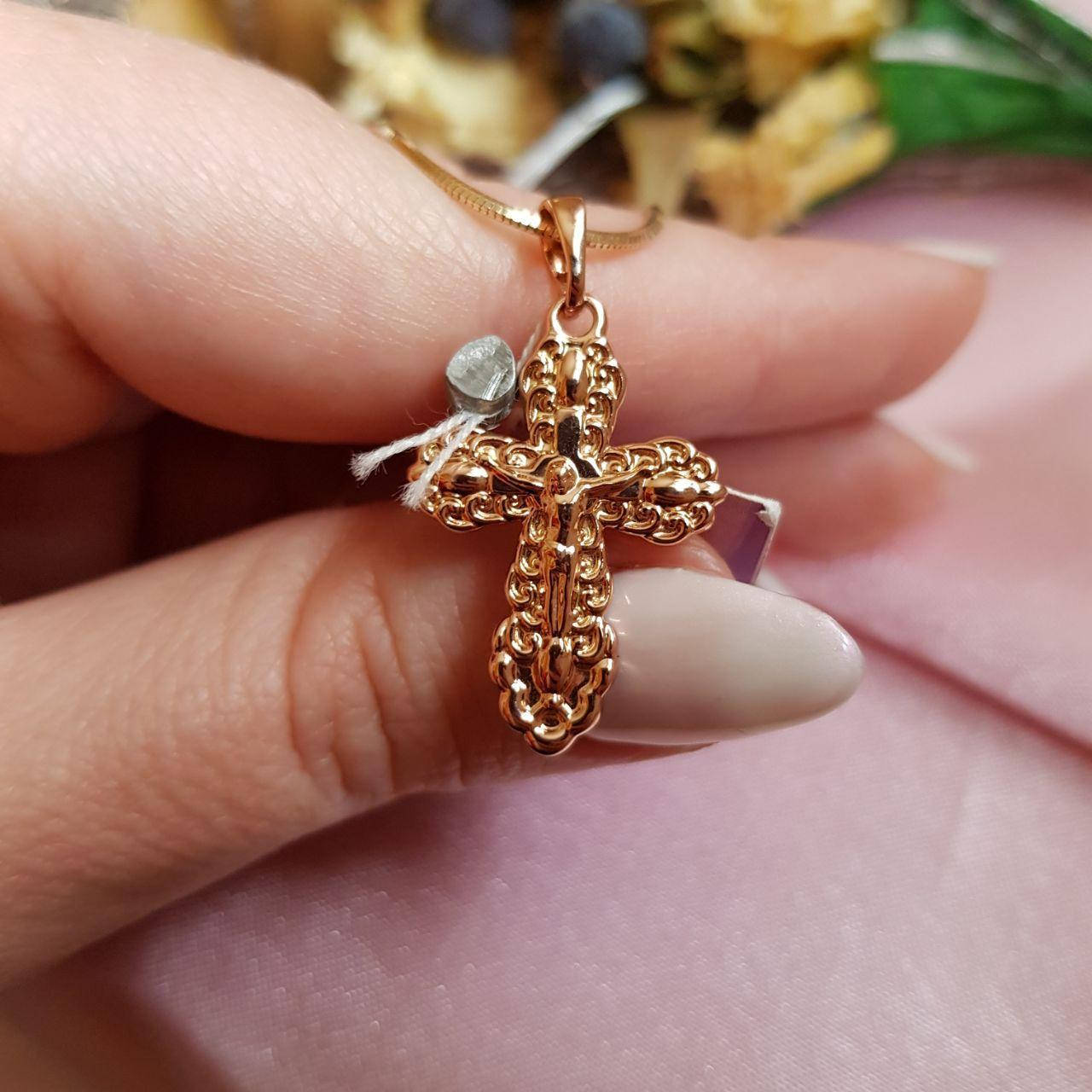 

Позолочений хрестик з медичного золота