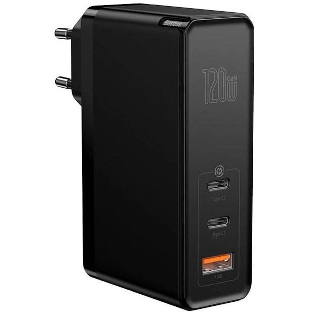 

Сетевое зарядное устройство с быстрой зарядкой + кабель BASEUS GaN2 Pro QC 2C+U 120W Черный CCGAN-J01