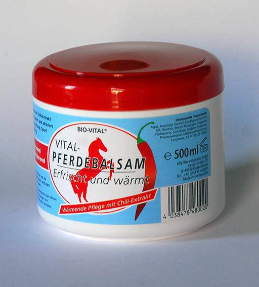 

Разогревающая конская мазь (бальзам) Pferdebalsam Bio Vital 500 мл., Германия.