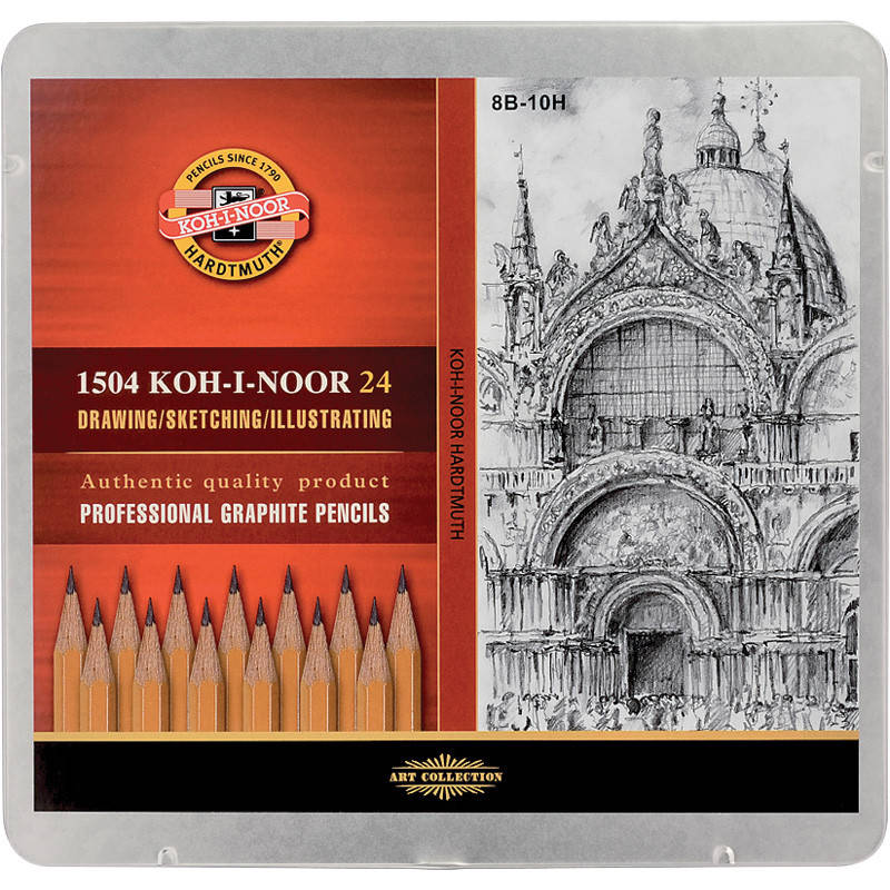 

Карандаши Koh-i-noor графитные, набор 24 штуки, Желтый