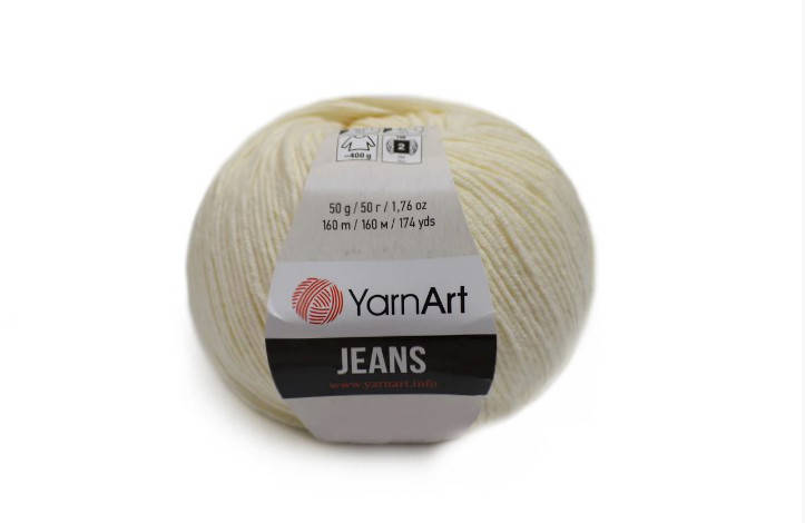 

YarnArt Jeans, Слоновая кость №3, Молочный