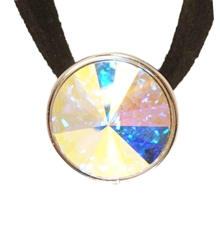 

Кулон Xuping Родий с кр-ми Swarovski на черной ленте "Кристалл Aurore Boreale" длина 31-36,5см