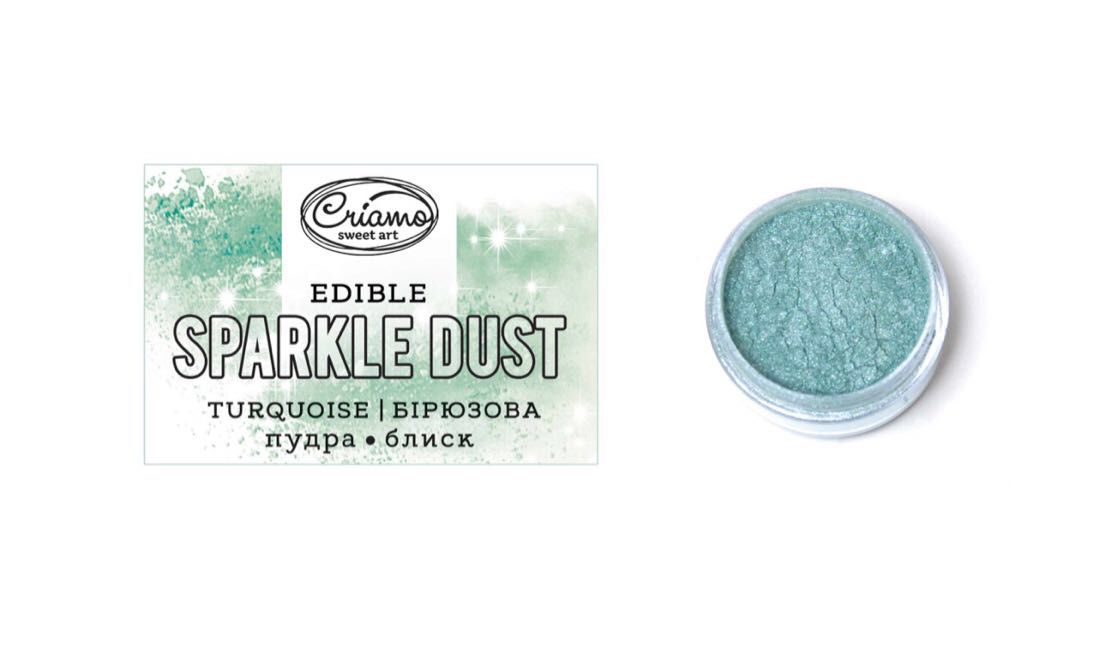 

Пудра-блеск Бирюзовая, сухой краситель перламутровый, пищевой блеск (2г)