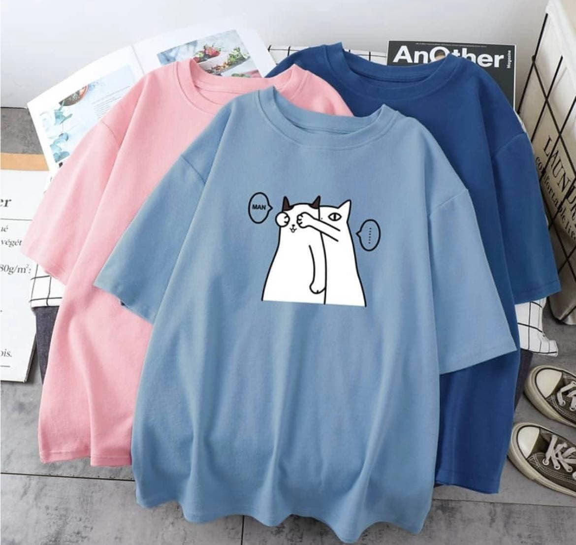 

Женская футболка свободного кроя oversize #183 «Кото Лав» NP12003