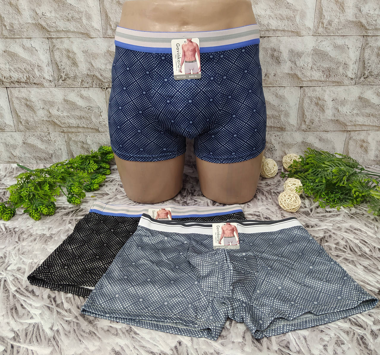

Трусы мужские боксеры XL (48-50) бамбук GavinkaiQin H 124, Разные цвета