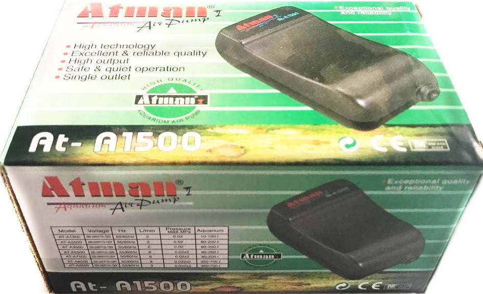 

Одноканальный компрессор для аквариума Atman AT-1500