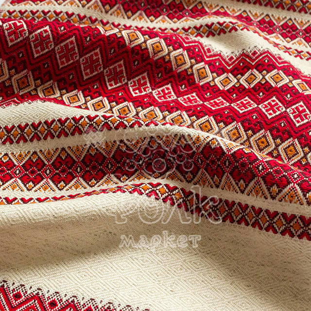 

Ткань для вышиванок с украинским орнаментом Рандеву