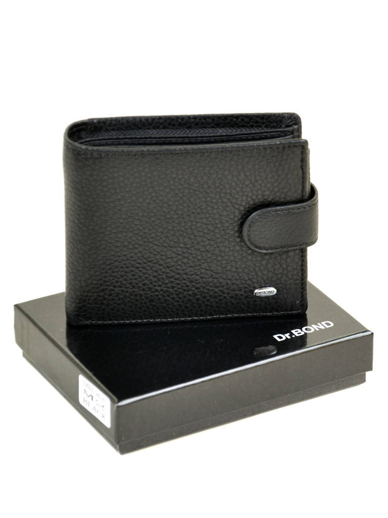 

Натуральная кожаный мужской кошелек Dr.BOND М2 черный