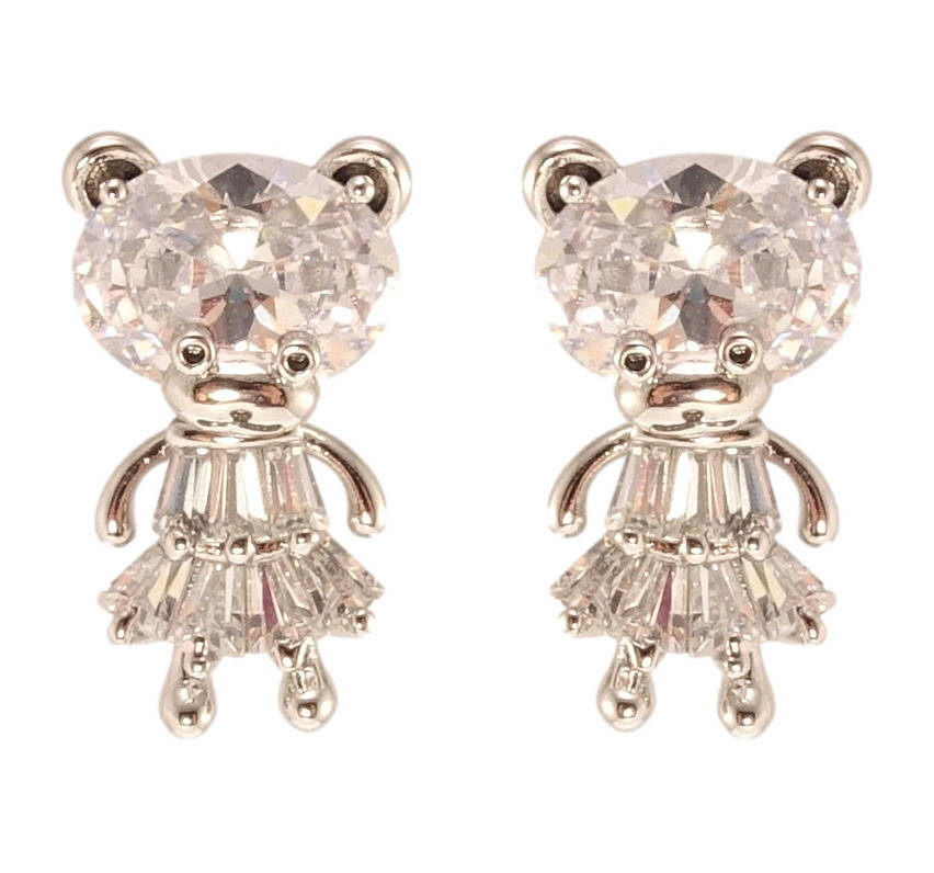 

Серьги детские Xuping Родий гвоздики (пусеты) "Кристальные медвежата"