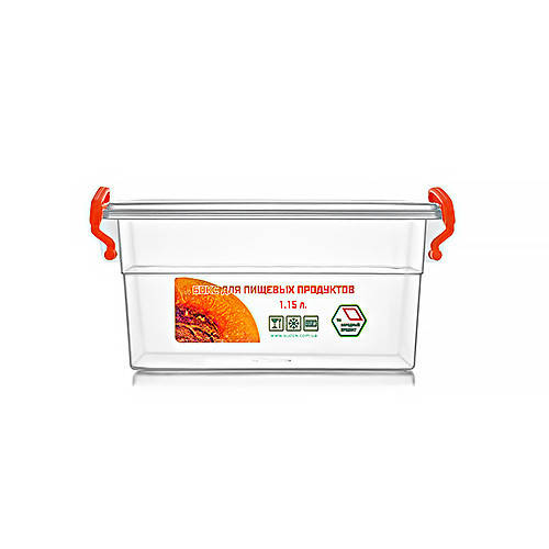

Контейнер пищевой прямоугольный с защелками 1.15л ТМ Народний продукт (№57)