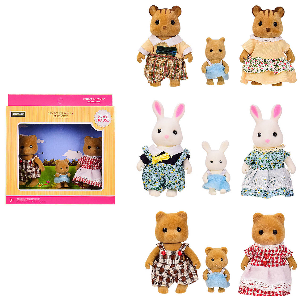 

Игровые фигурки флоксовых животных "Семья" 3 вида, G01-1/G07-1/G08-1