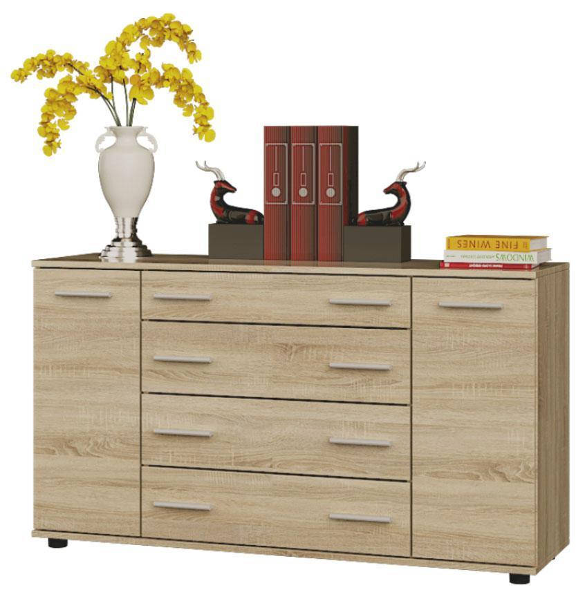 

Комод для спальни К-4 дуб сонома Эверест (130х38х73 см)