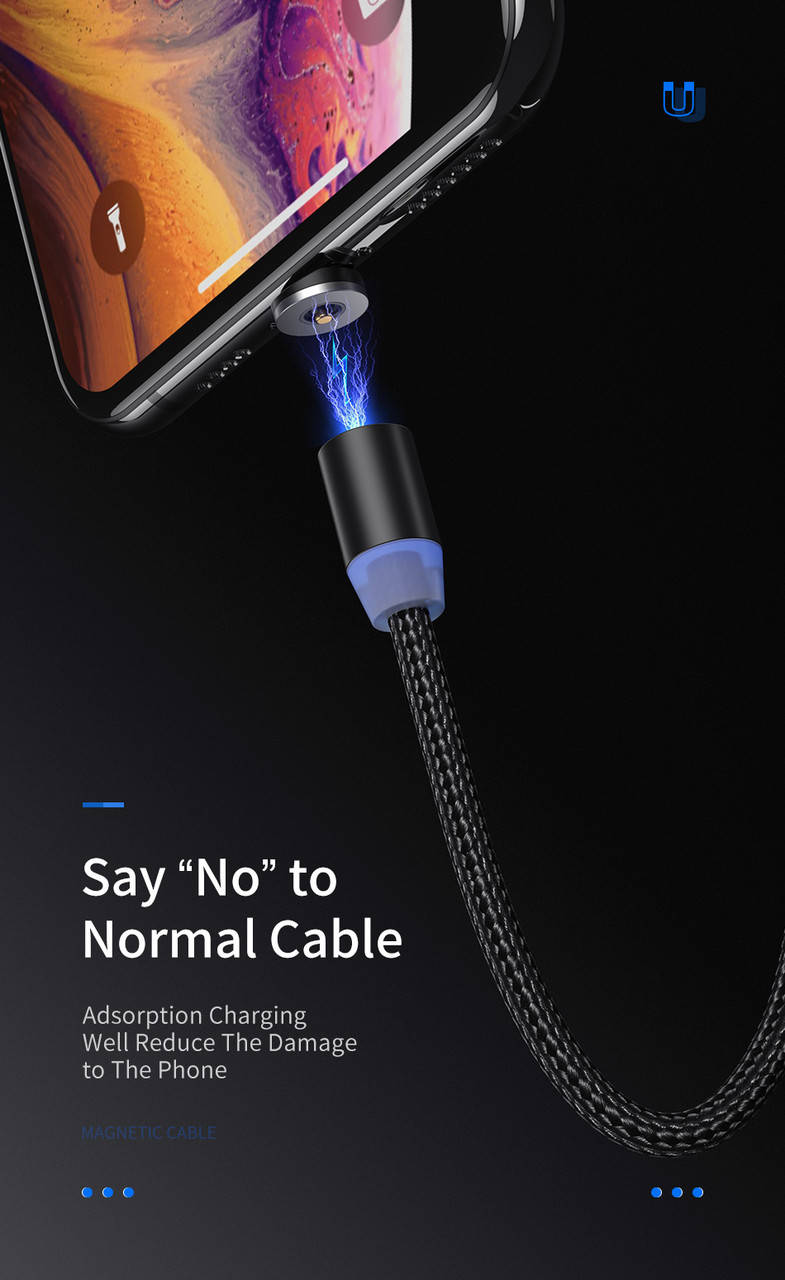 

Оригинальный магнитный USB кабель зарядка под micro USB черный цвет качество