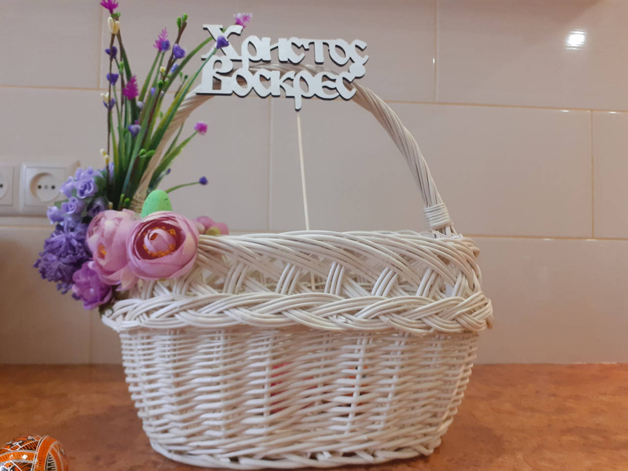 

Великодній кошик з декором.Пасхальная корзина. Пасхальный декор. Корзина для паски.
