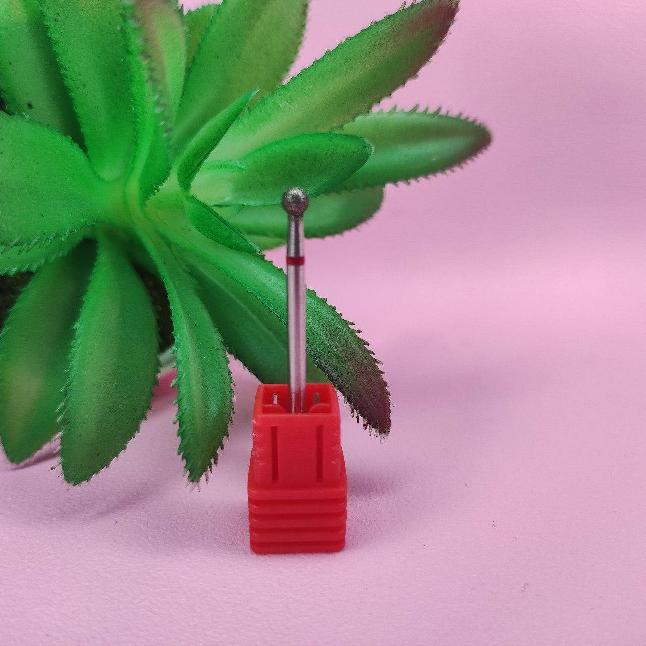 

Фреза Маникюрная Алмазная "Шарик" c Красной Насечкой для кутикулы, Красный