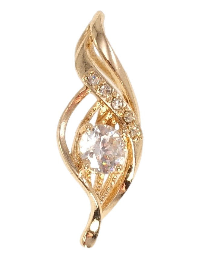 

Кулон Fallon Позолота 18К "Листик с цирконием"