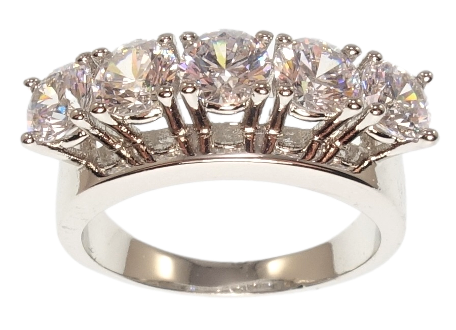 

Кольцо Xuping Родий "Дорожка фианитов" р.18,18.5,19.5