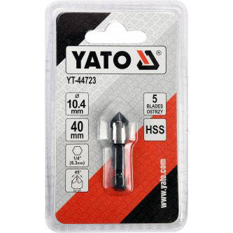 

Зенковка по металлу 10,4х40 мм 40º HSS НЕХ 1/4" YATO (YT-44723)