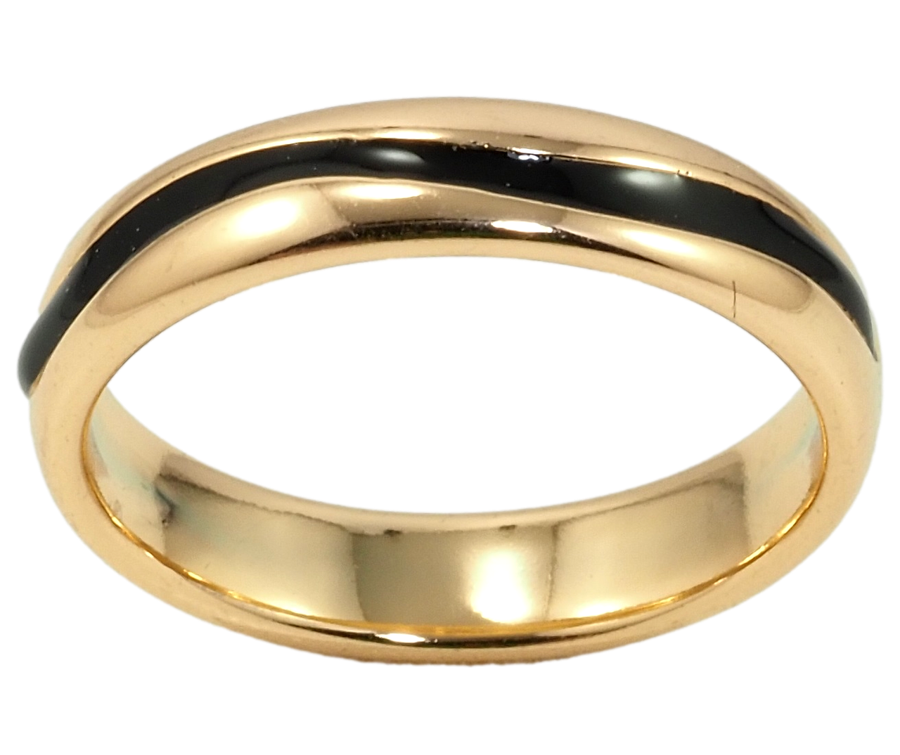 

Кольцо Xuping Позолота 18K "Обручальное с полосой черной эмали шир. 4мм" р.16,17,18,21
