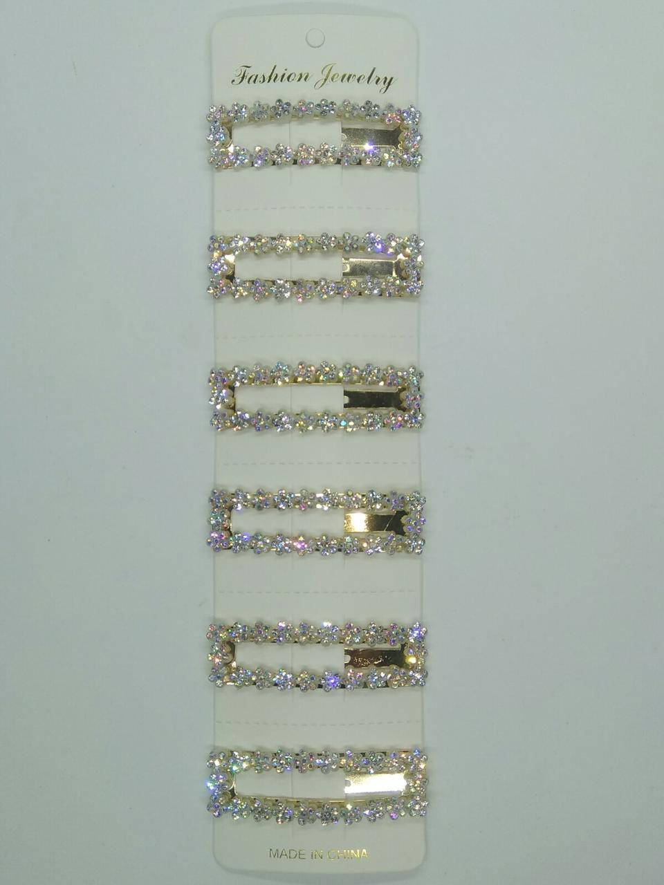 

Заколка тик-так с стразами прямоугольная