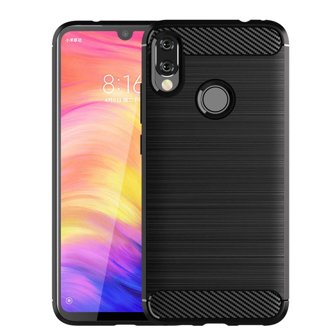 

Противоударный TPU чехол Rugged Carbon для Xiaomi Redmi Note 7 / Note 7 Pro (черный)