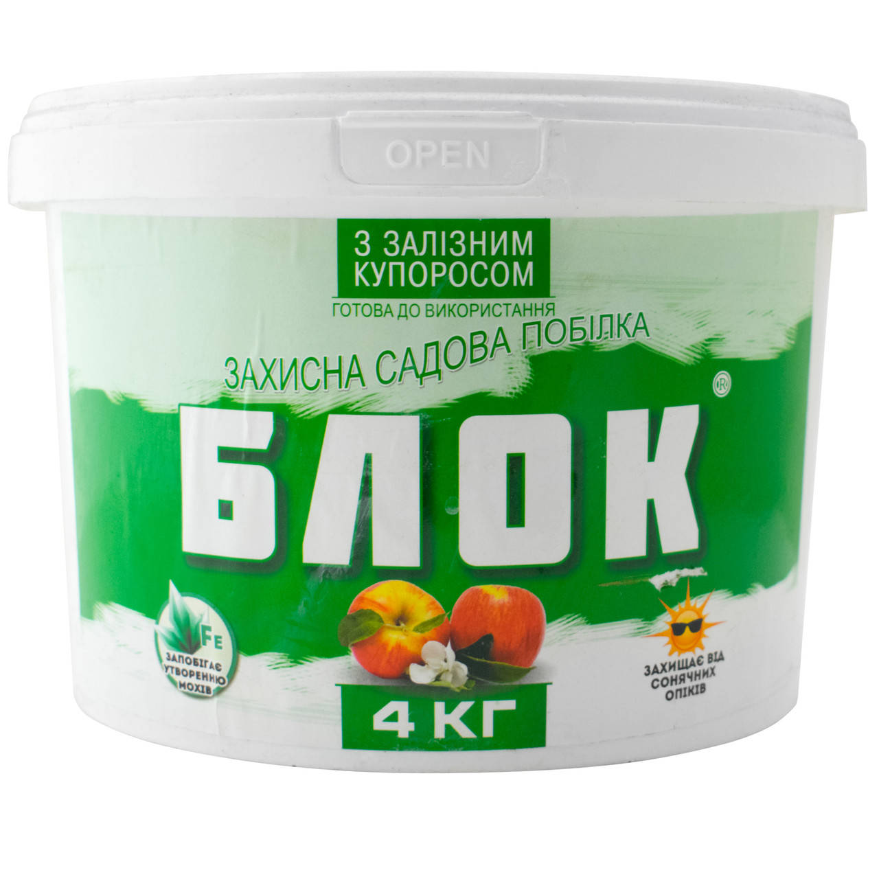 

Защитная садовая побелка Блок + Железный купорос 4 кг