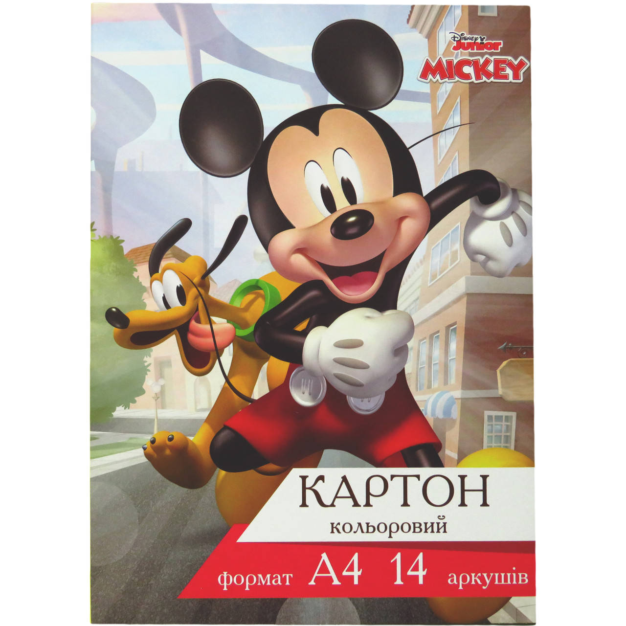 

Кольоровий картон А4, 14 аркушів, Тетрада Міккі